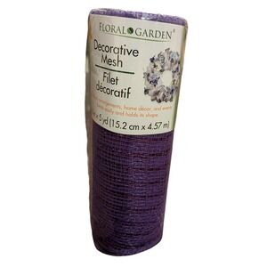 Floral Garden Purple Decorative Mesh with Metallic Accents 6in x 5yd 207237-1611